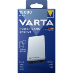 Varta Power Bank Energy 15000 mah, 1x Ingresso Micro USB, 2x Uscita USB A, 1x Attacco Bidir. USB Tipo C