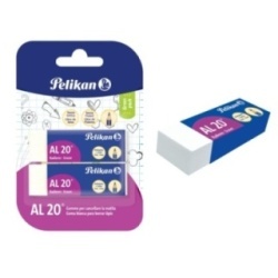Gomma Pelikan Al20 Bianca Per Matita Blister 2 Pz