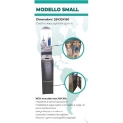 Supporto Per Gel E Guanti + Cestino E Cassetto Scomparto Acciaio Inox