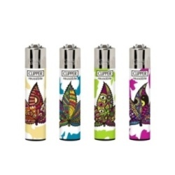 Accendino Clipper Large "Trippy Leaves 1” Confezione 48 Pezzi