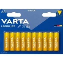 Batteria Varta AA Stilo Alkalina Longlife X10 Conf.20 Bl10