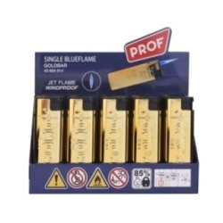 Accendino Metal Turbo Prof Goldbar Conf 25 Pz