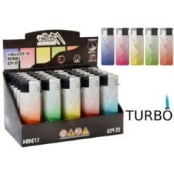 Accendino Turbo Metal Case Matteo Silver Gradient Conf 25 Pz